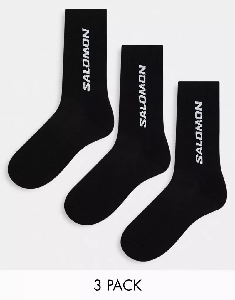 цена Три пары черных носков-унисекс Salomon