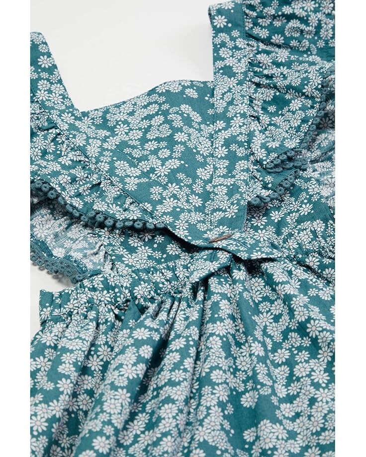 Платье HUXBABY Daisy Ruffle Pinafore, цвет Teal Daisy Print