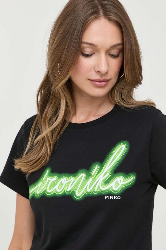 

Хлопковая футболка Pinko, черный