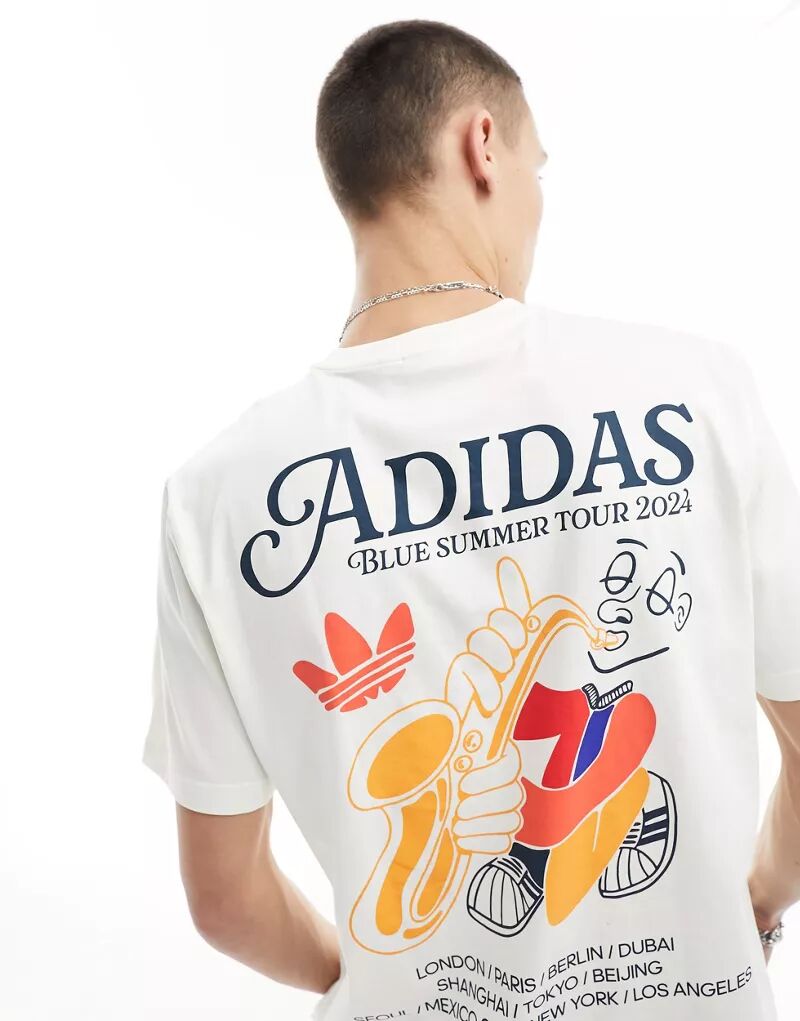 

Белая футболка adidas Originals с надписью-логотипом