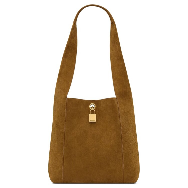 

Сумка через плечо Saint Laurent Tanger Suede Hobo Shoulder Bag, цвет Biscuit Brown