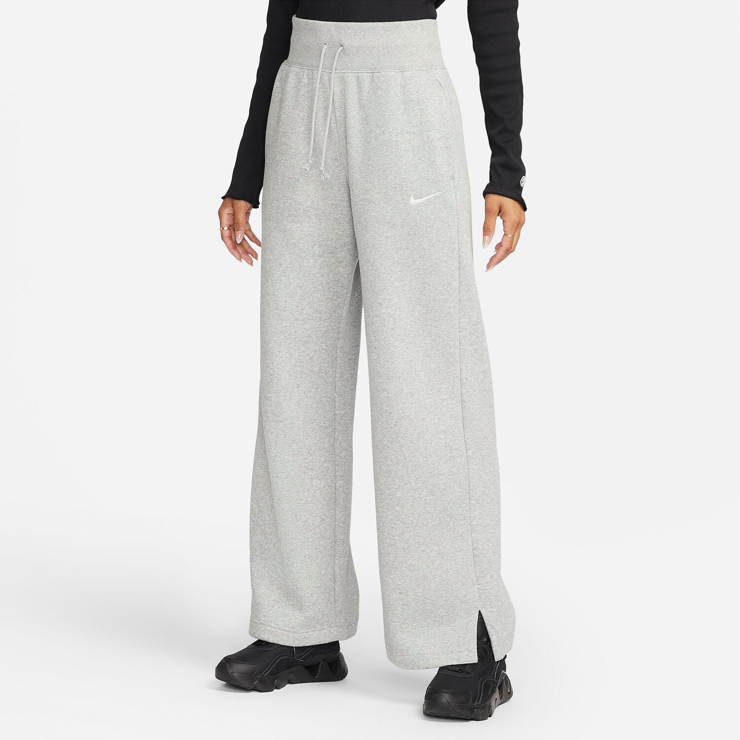 

Женские флисовые спортивные штаны Nike Sportswear Phoenix с высокой талией и широкими штанинами, серый