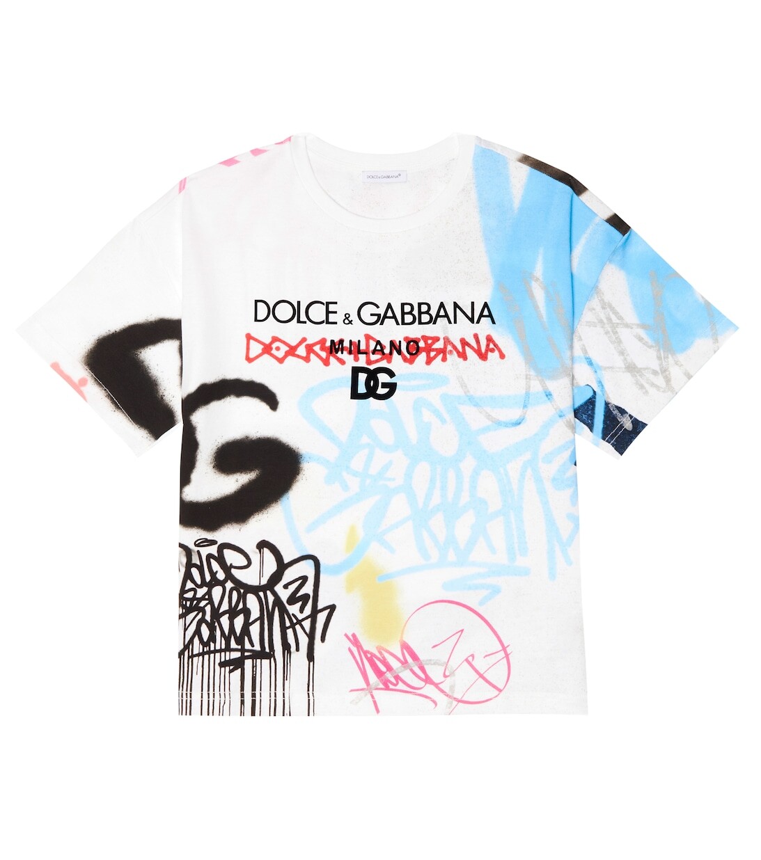

Хлопковая футболка с логотипом Dolce&Gabbana, разноцветный