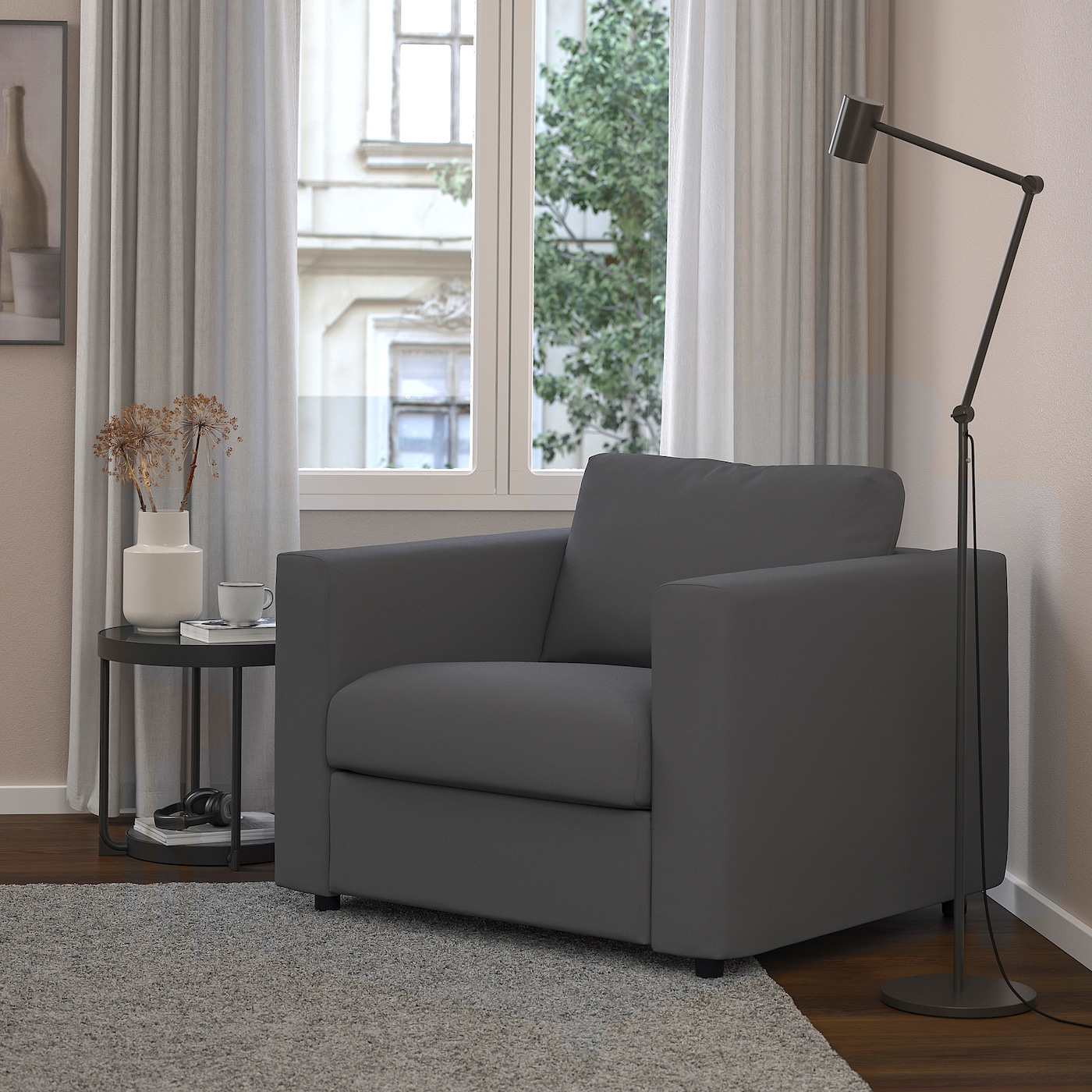 ВИМЛЕ Кресло, Халларп серый VIMLE IKEA мягкое laredoute мягкое кресло для письменного стола jimi единый размер серый