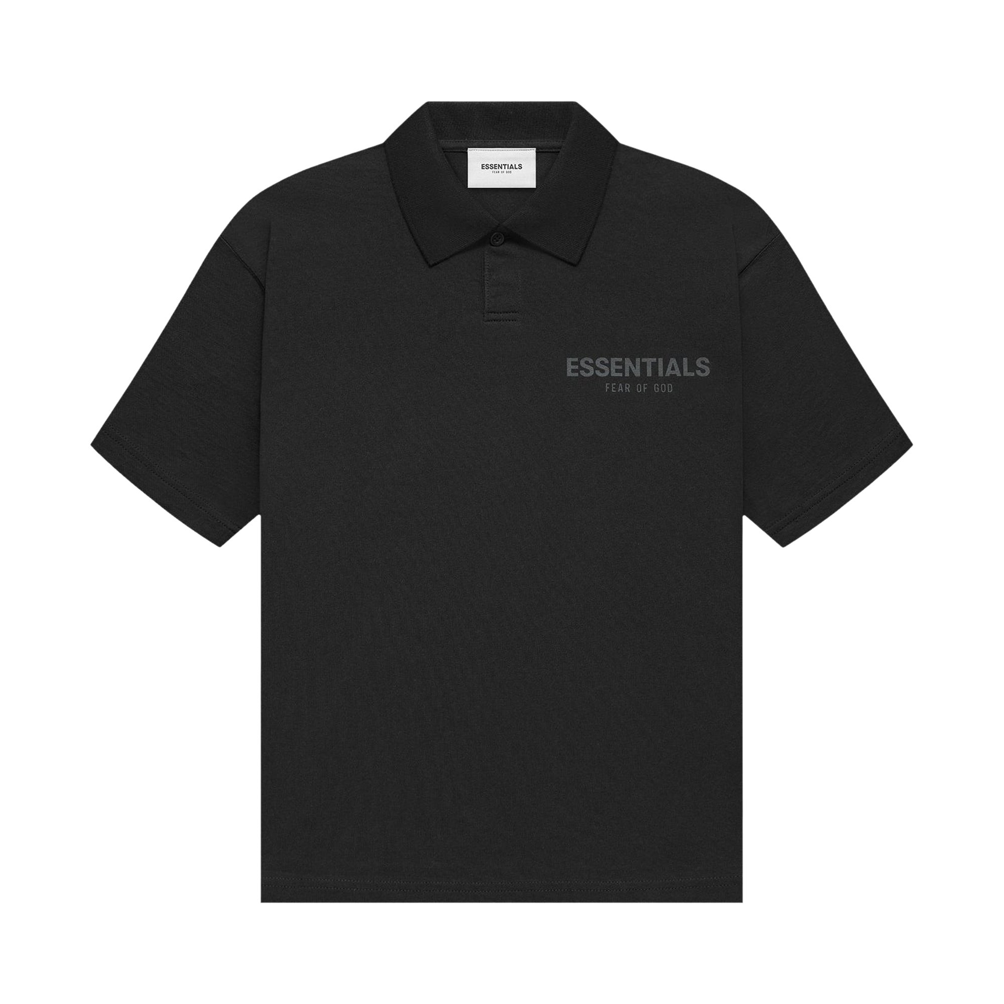 Детская рубашка-поло с короткими рукавами Fear of God Essentials, черная