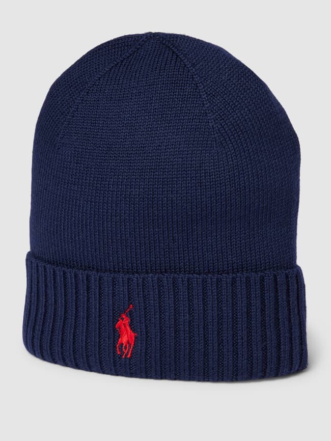 

Шапка с пришитой этикеткой Polo Ralph Lauren, темно-синий