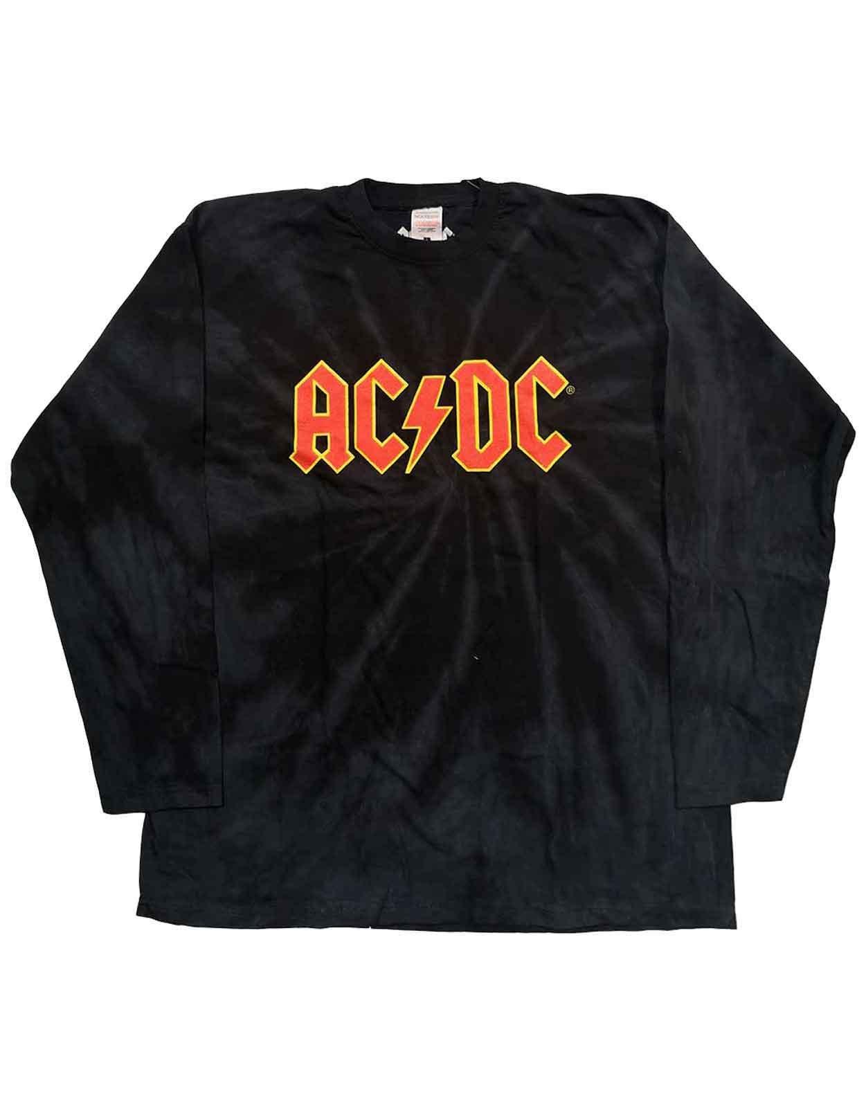 Футболка с длинным рукавом и логотипом группы Dip Dye AC/DC, черный футболка с длинными рукавами love