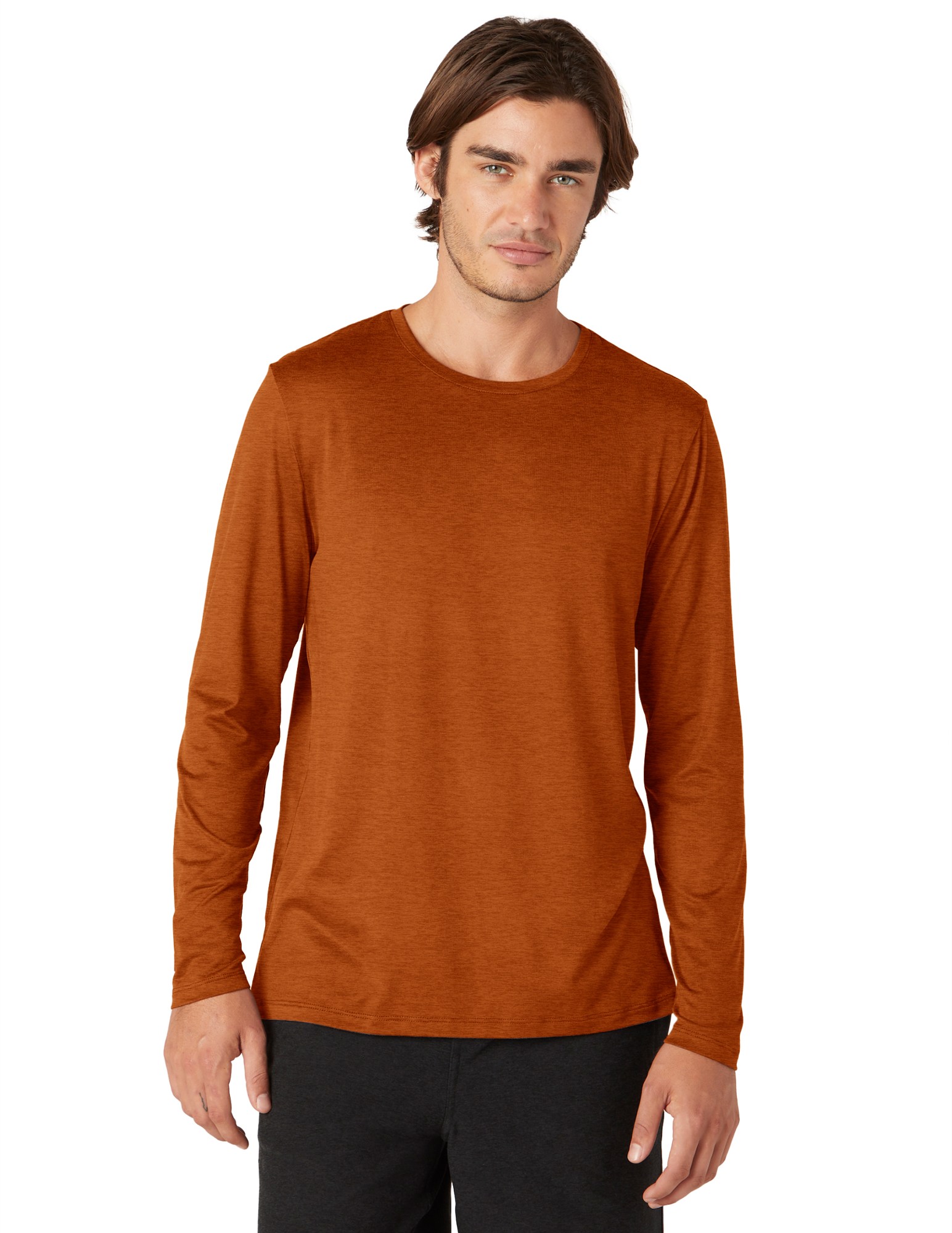 Полулегкая рубашка с круглым вырезом Always Beyond с длинными рукавами — мужская Beyond Yoga, оранжевый