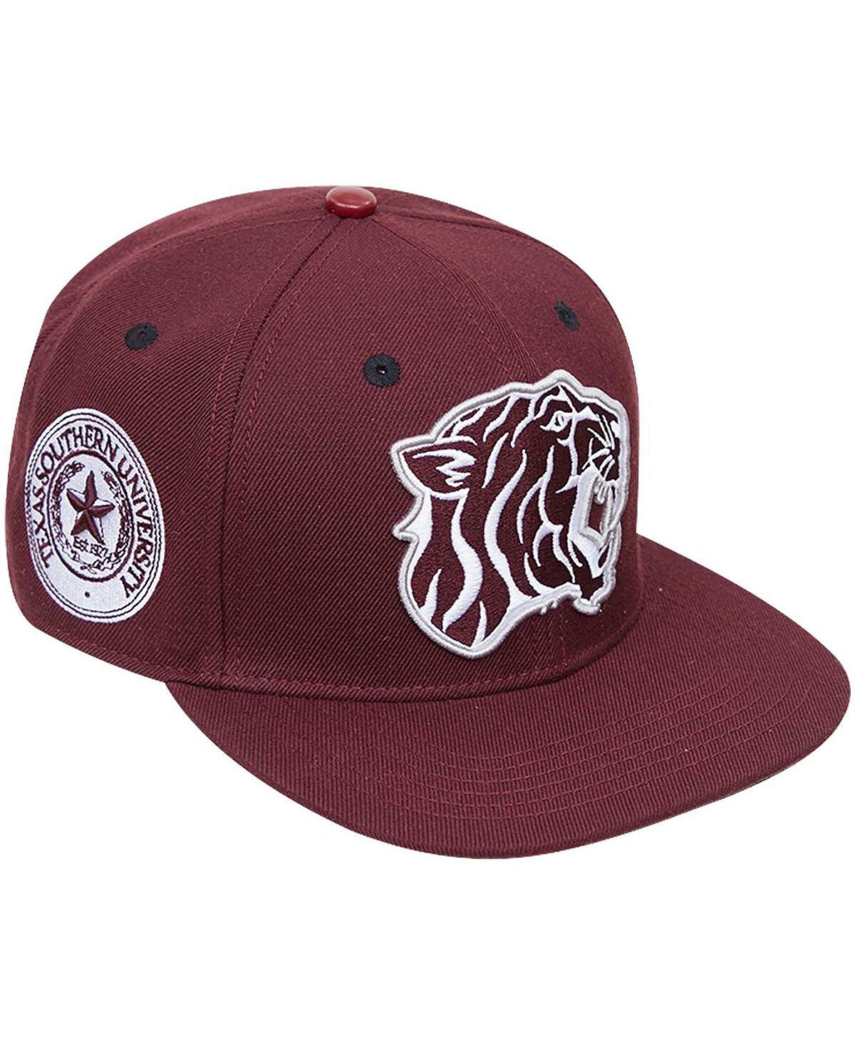 

Мужская темно-бордовая кепка-талисман Texas Southern Tigers Evergreen Snapback Pro Standard