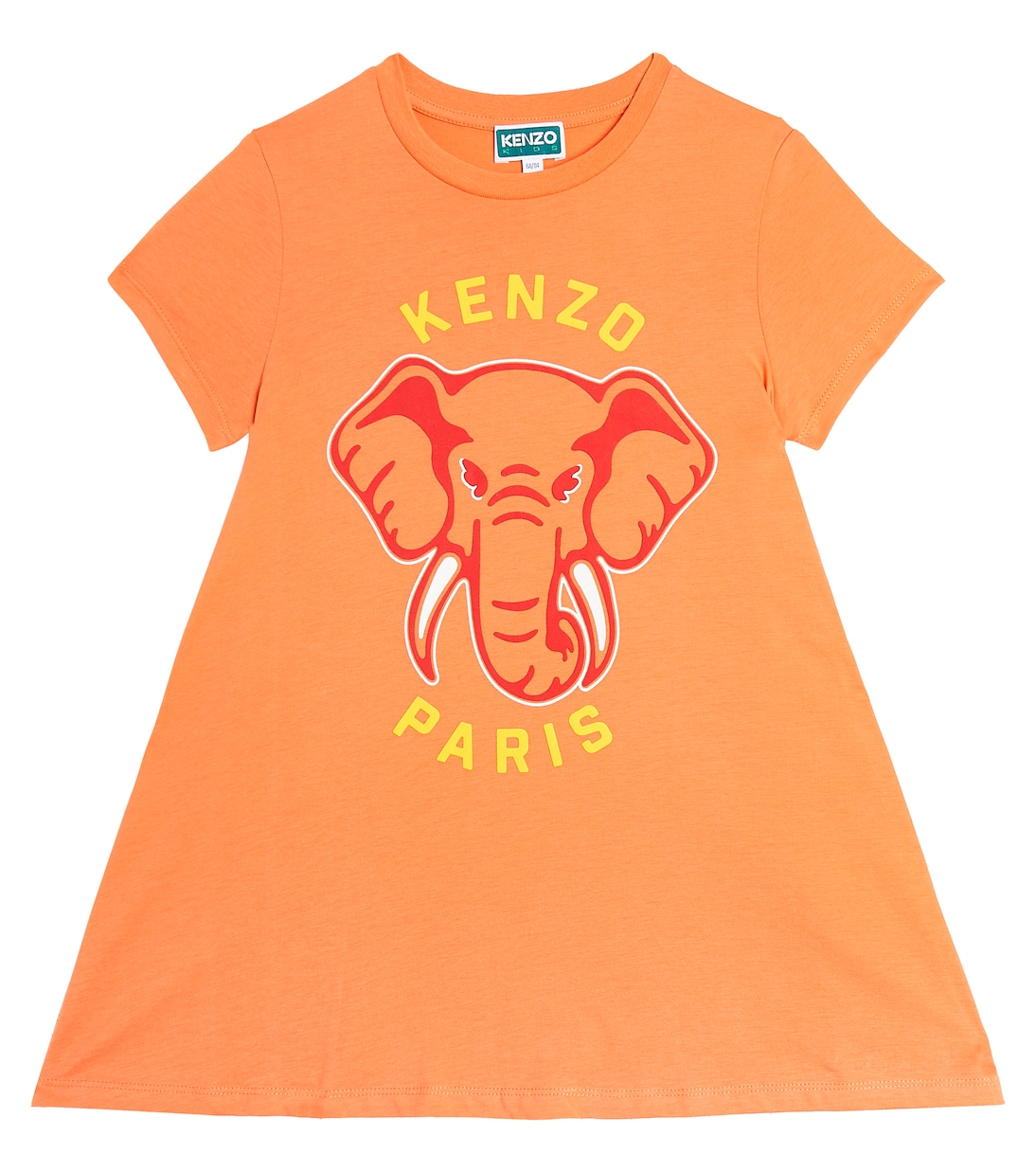 Платье-футболка из хлопкового джерси с принтом Kenzo Kids, красный