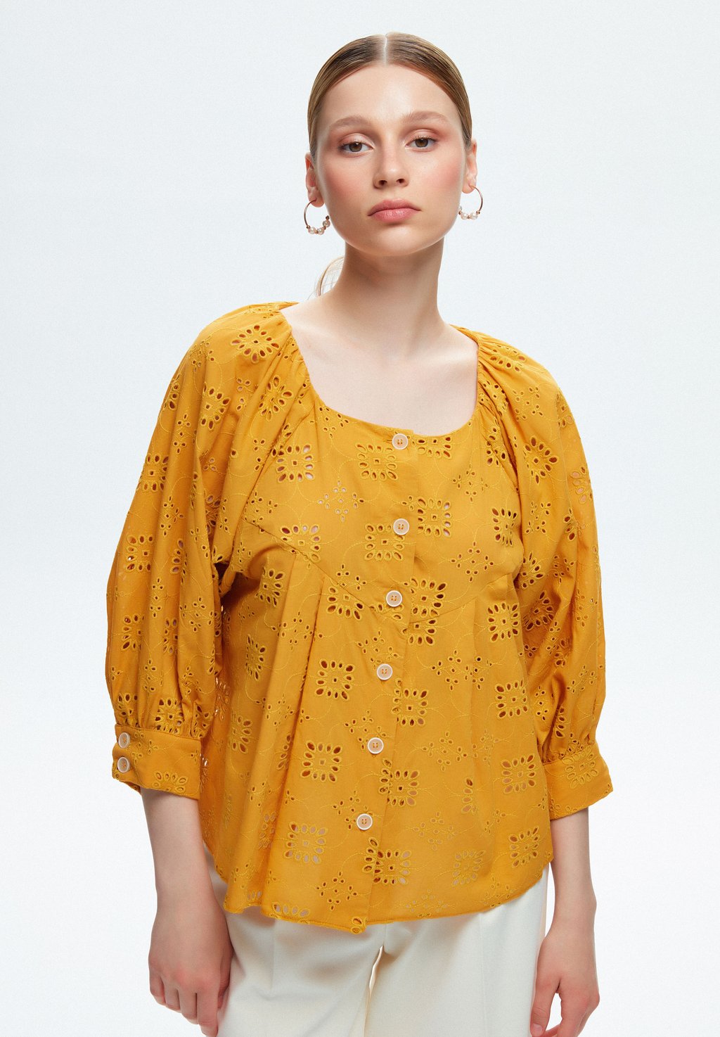 Блуза adL с квадратным вырезом, желтый ferdows saffron 3g