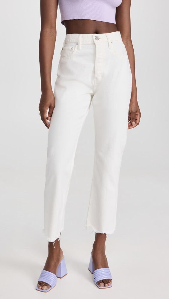 

Джинсы MOUSSY VINTAGE Mv Aurora Wide Straight Crop, белый
