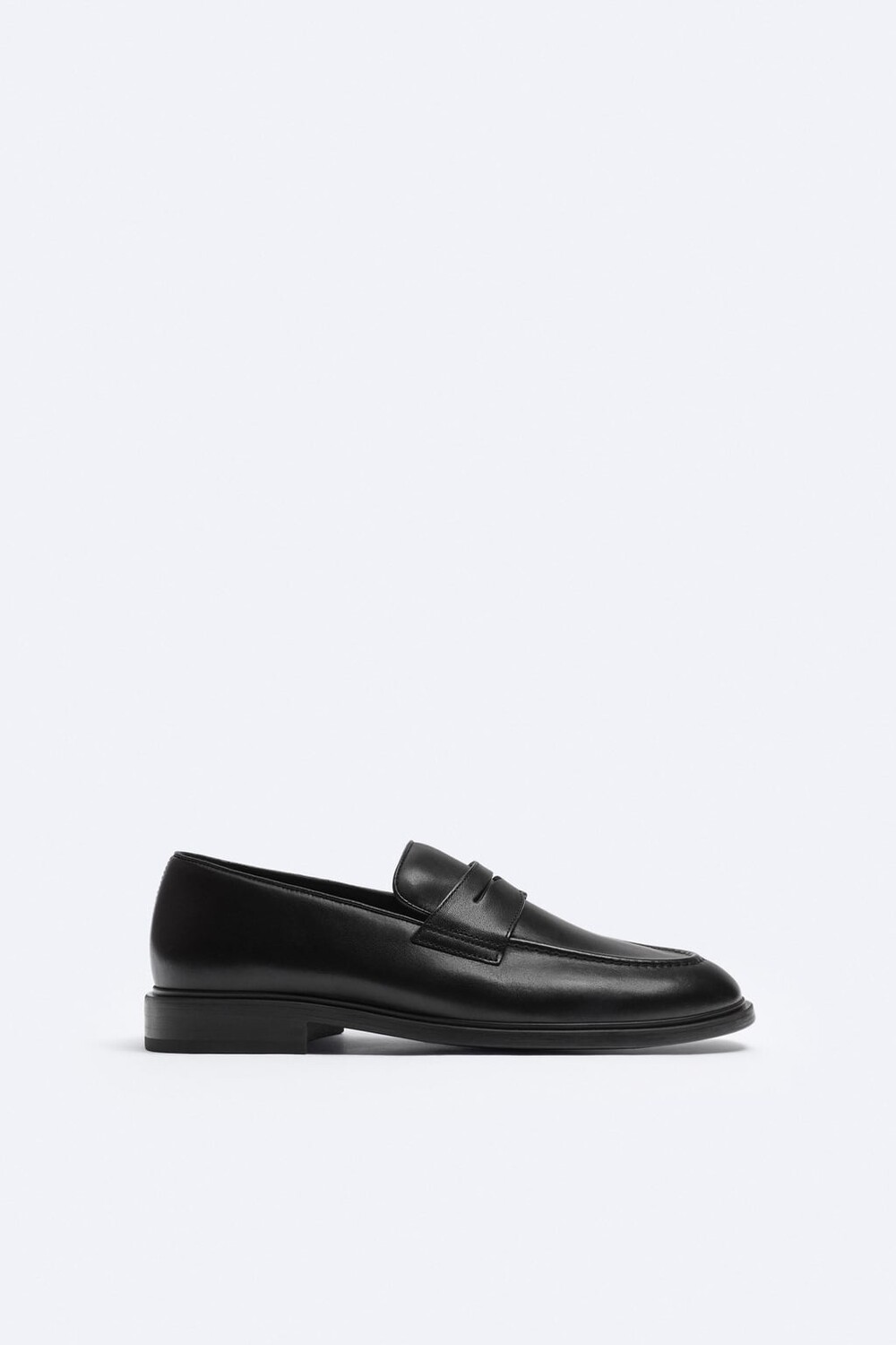 

Кожаные лоферы с ремешками ZARA, черный