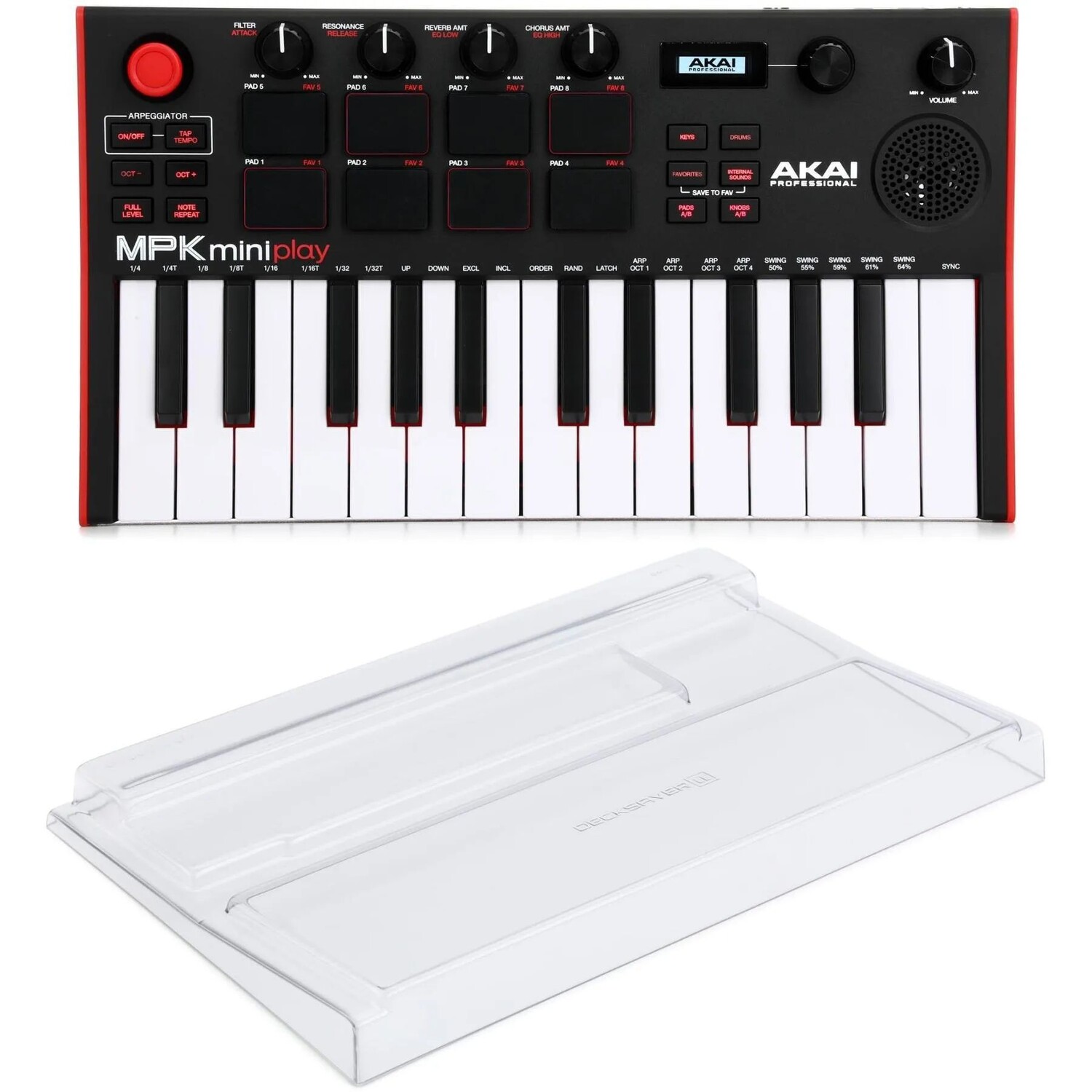 

Новая портативная 25-клавишная портативная клавиатура и MIDI-контроллер Akai MPK Mini Play3 с функцией Decksaver