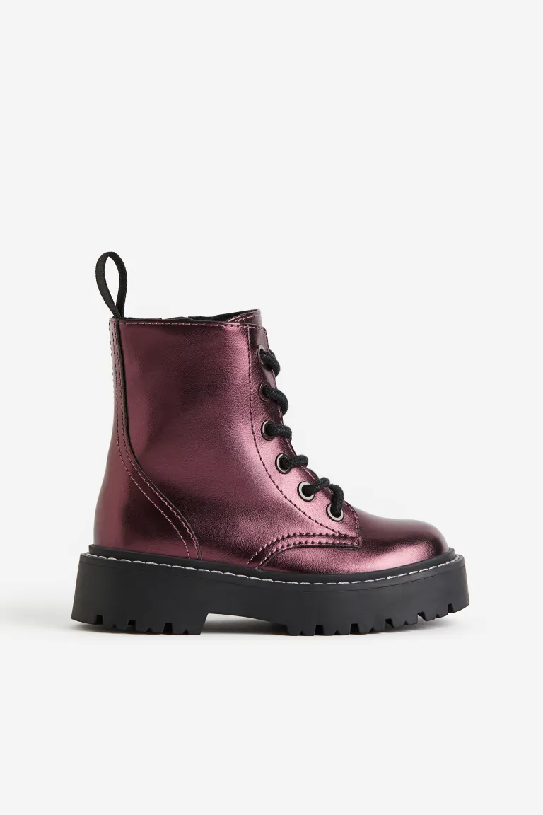 

Ботинки со шнурками H&M, фиолетовый