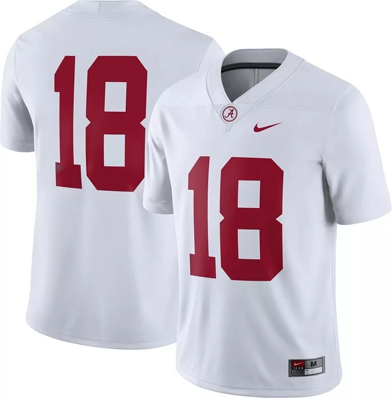 

Мужское белое футбольное джерси Nike Alabama Crimson Tide Dri-FIT Game