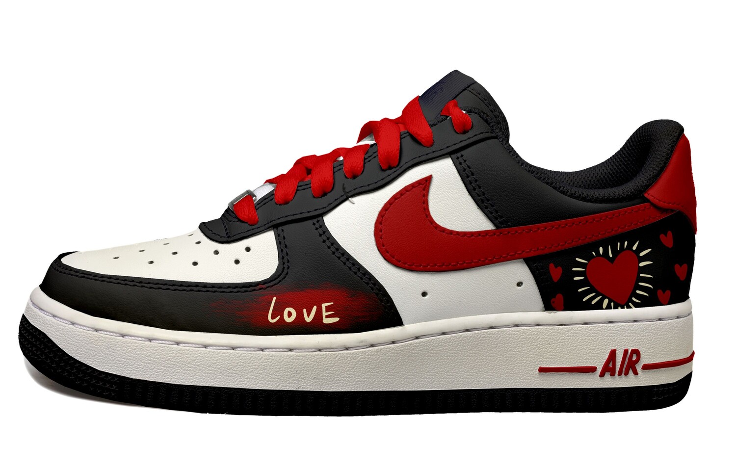 

Кроссовки Nike Air Force 1 Skateboarding Shoes Men Low-top Black/Red, черный/розовый