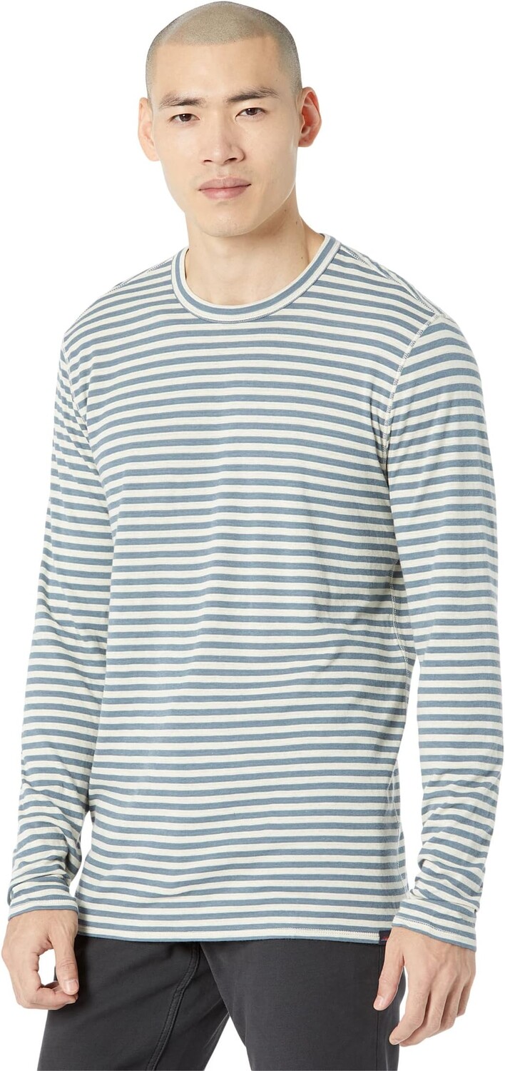 

Двусторонняя футболка Cloud с длинными рукавами Faherty, цвет Marine Ivory Stripe