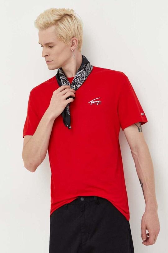 

Хлопковая футболка Tommy Jeans, красный