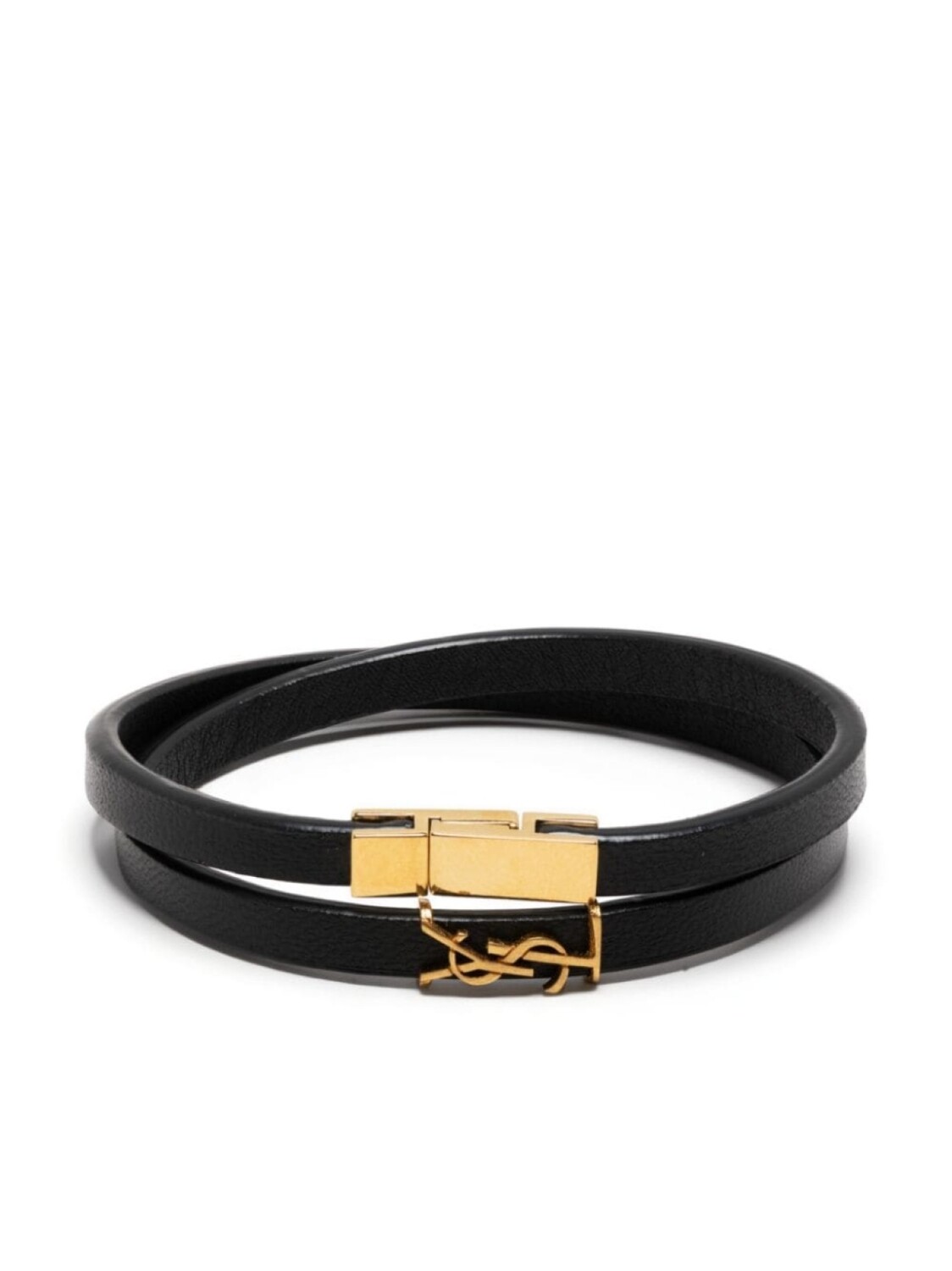 

Двойной браслет Saint Laurent, черный