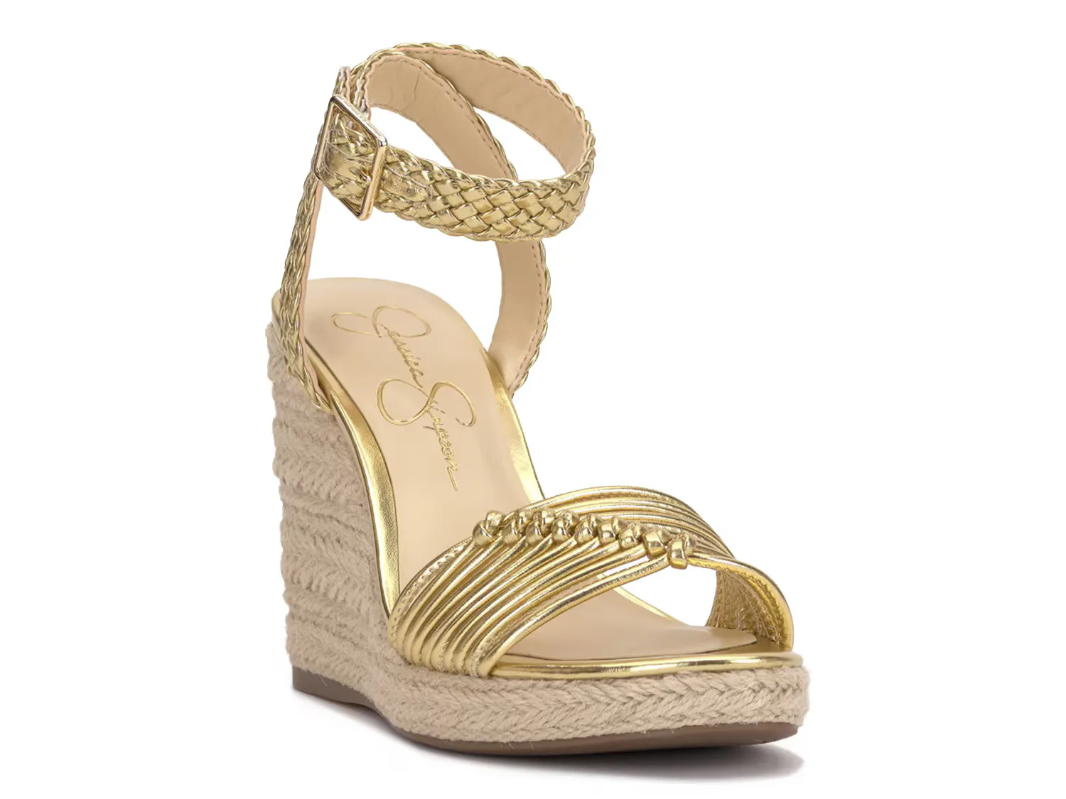 

Сандалии Talise Wedge Sandal Jessica Simpson, золотой/металлик