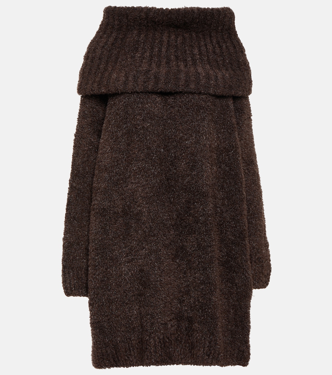 Платье-свитер из смесовой шерсти Dolce&Gabbana, коричневый