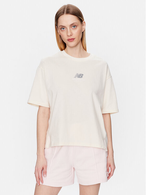 

Футболка оверсайз New Balance, бежевый