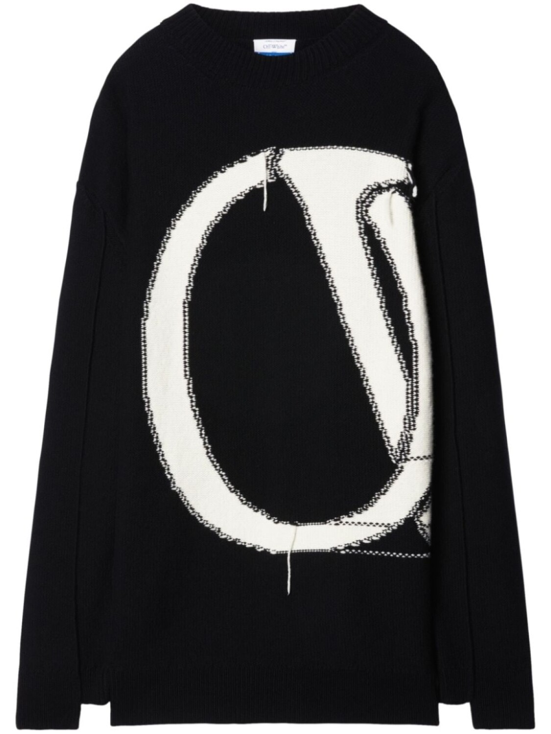 Off-White шерстяной джемпер с логотипом, черный