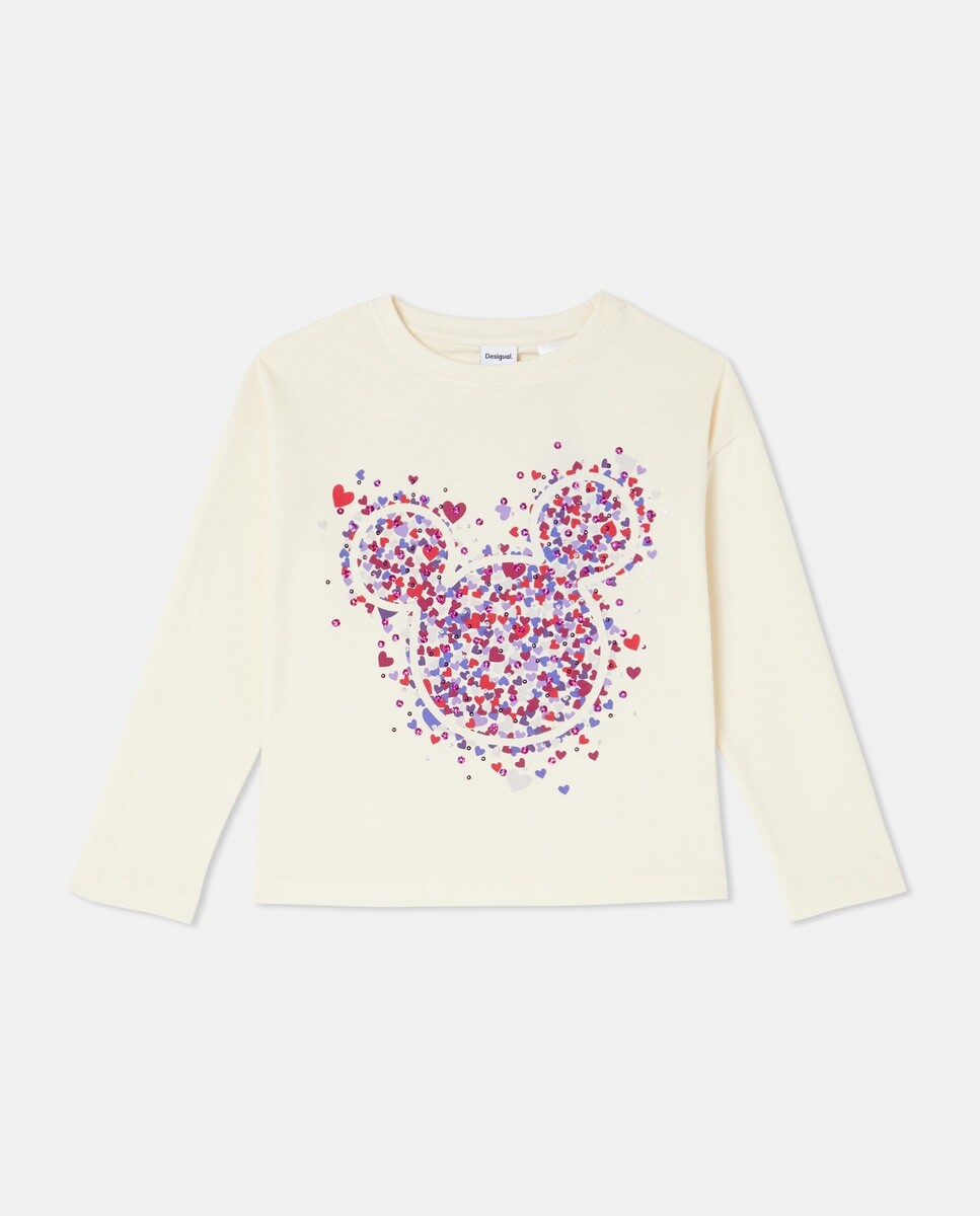 

Футболка с сердечками Микки Мауса для девочек Desigual, сырой