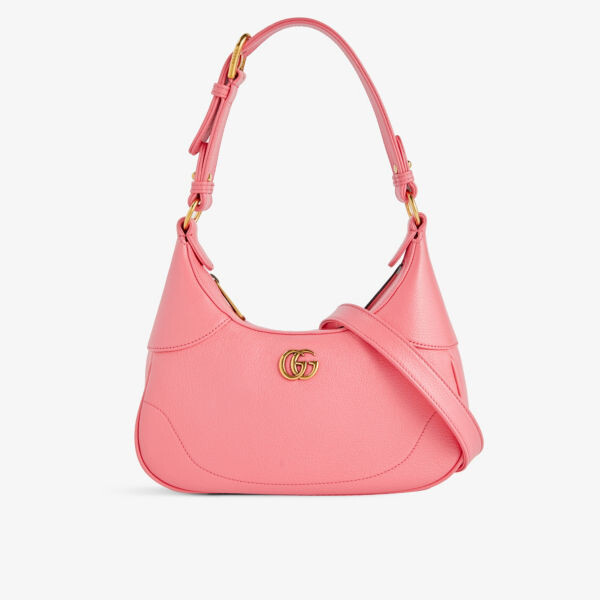 

Маленькая кожаная сумка через плечо Aphrodite Double G Gucci, розовый