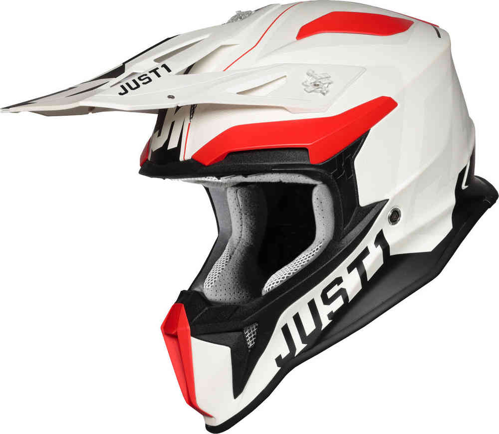 J18 Pulsar Шлем для мотокросса Just1, белый/красный/черный