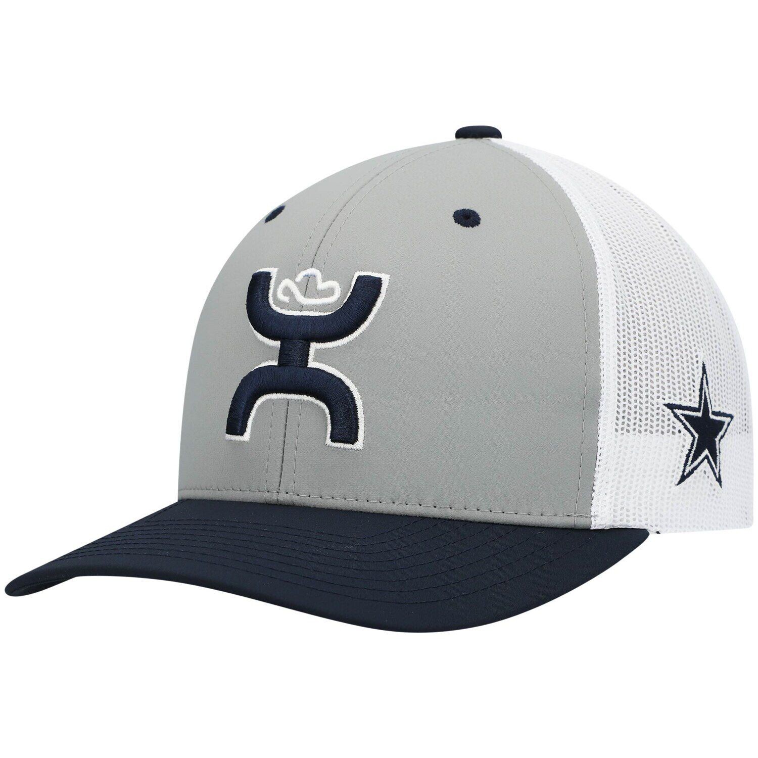 

Мужская кепка HOOey серая/темно-синяя Dallas Cowboys Tri-color H Trucker Snapback Hat