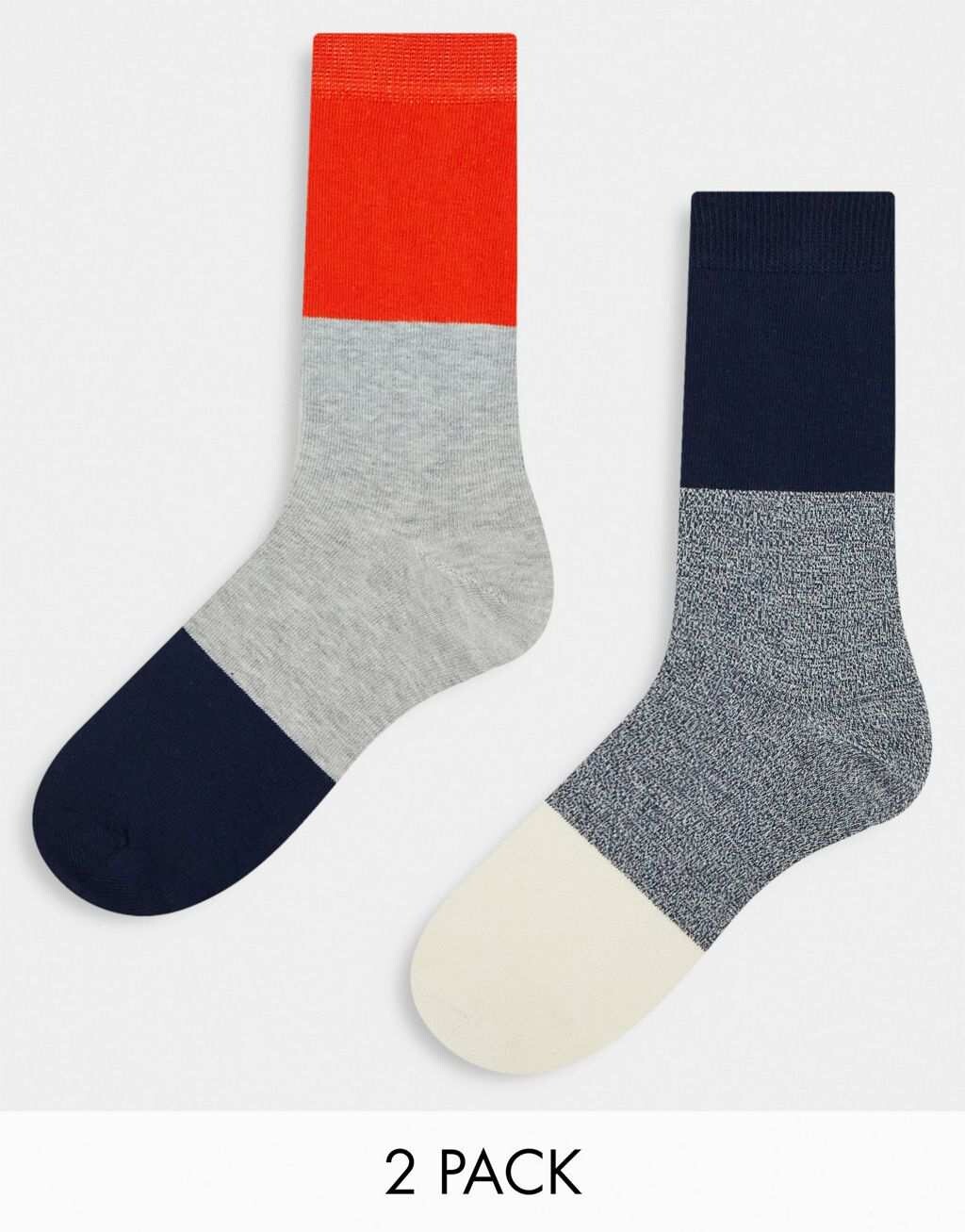 

Комплект из двух носков до щиколотки ASOS DESIGN в стиле колор-блок