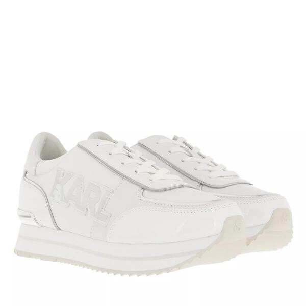 

Кроссовки velocita ii karl badge logo lthr white leather & sde/silver Karl Lagerfeld, белый