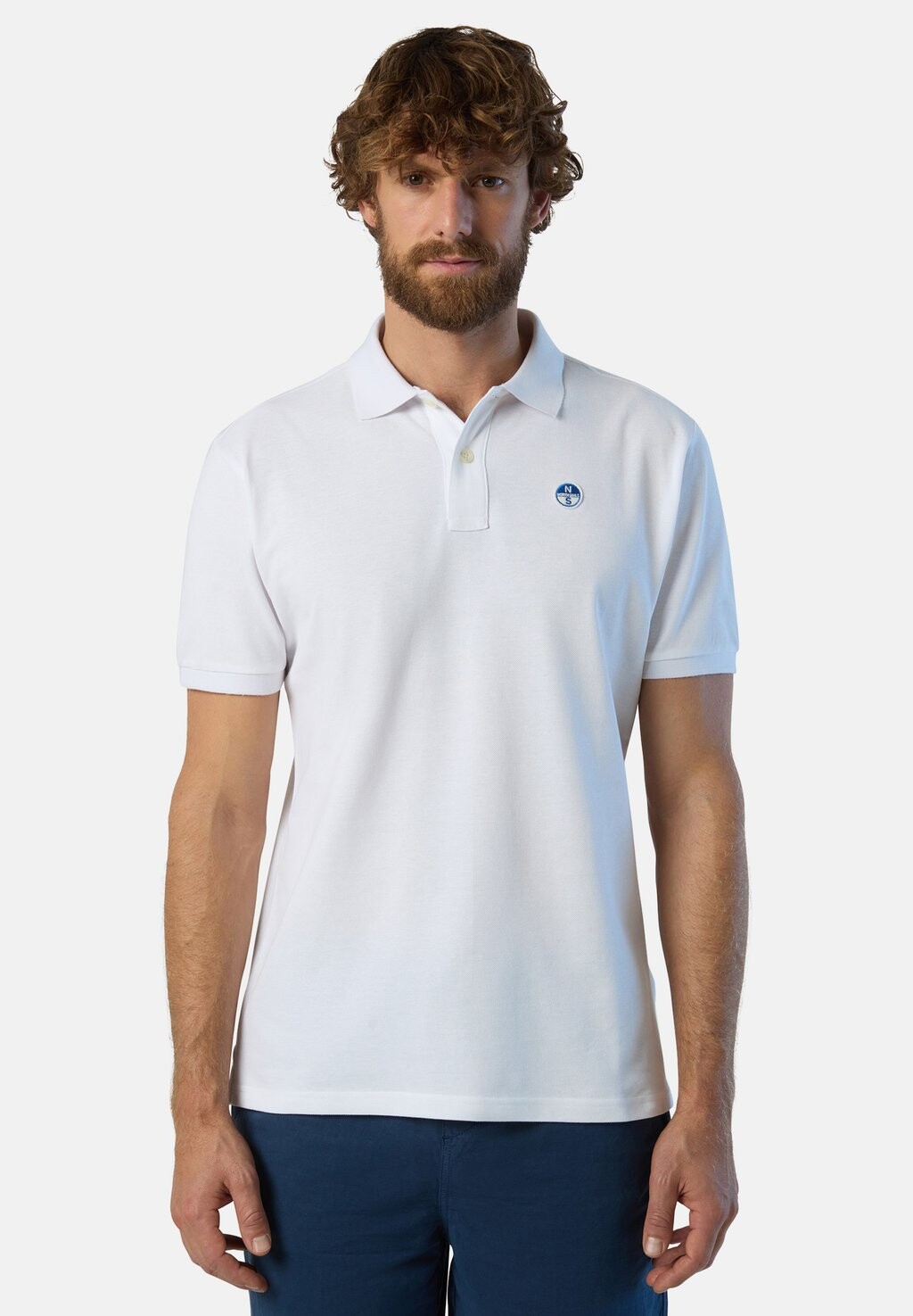 

Поло Mit Logo-Aufnäher North Sails, белый