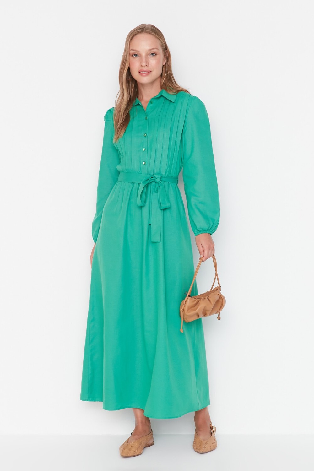 

Платье - Зеленое - Базовое Trendyol Modest, зеленый