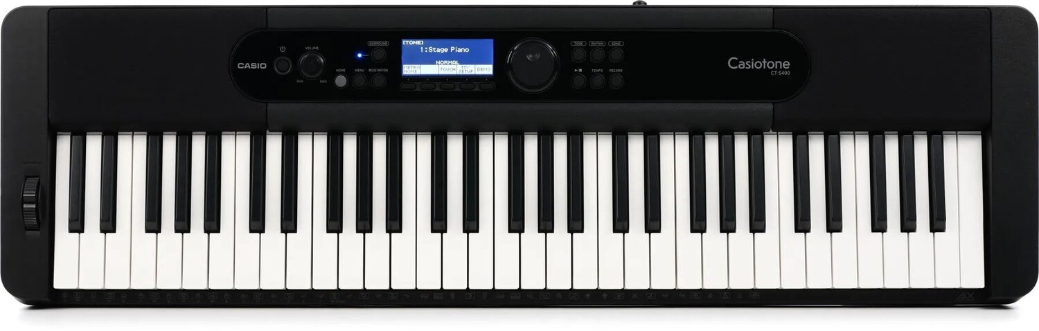 

Ультрапортативная клавиатура-аранжировщик Casio CT-S400, 61 клавиша, черная
