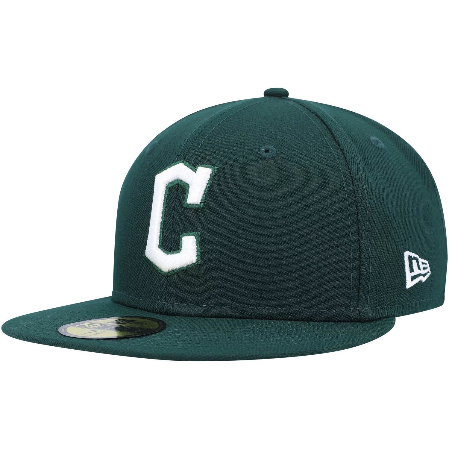 

Мужская приталенная кепка New Era Green Cleveland Guardians с белым логотипом 59FIFTY