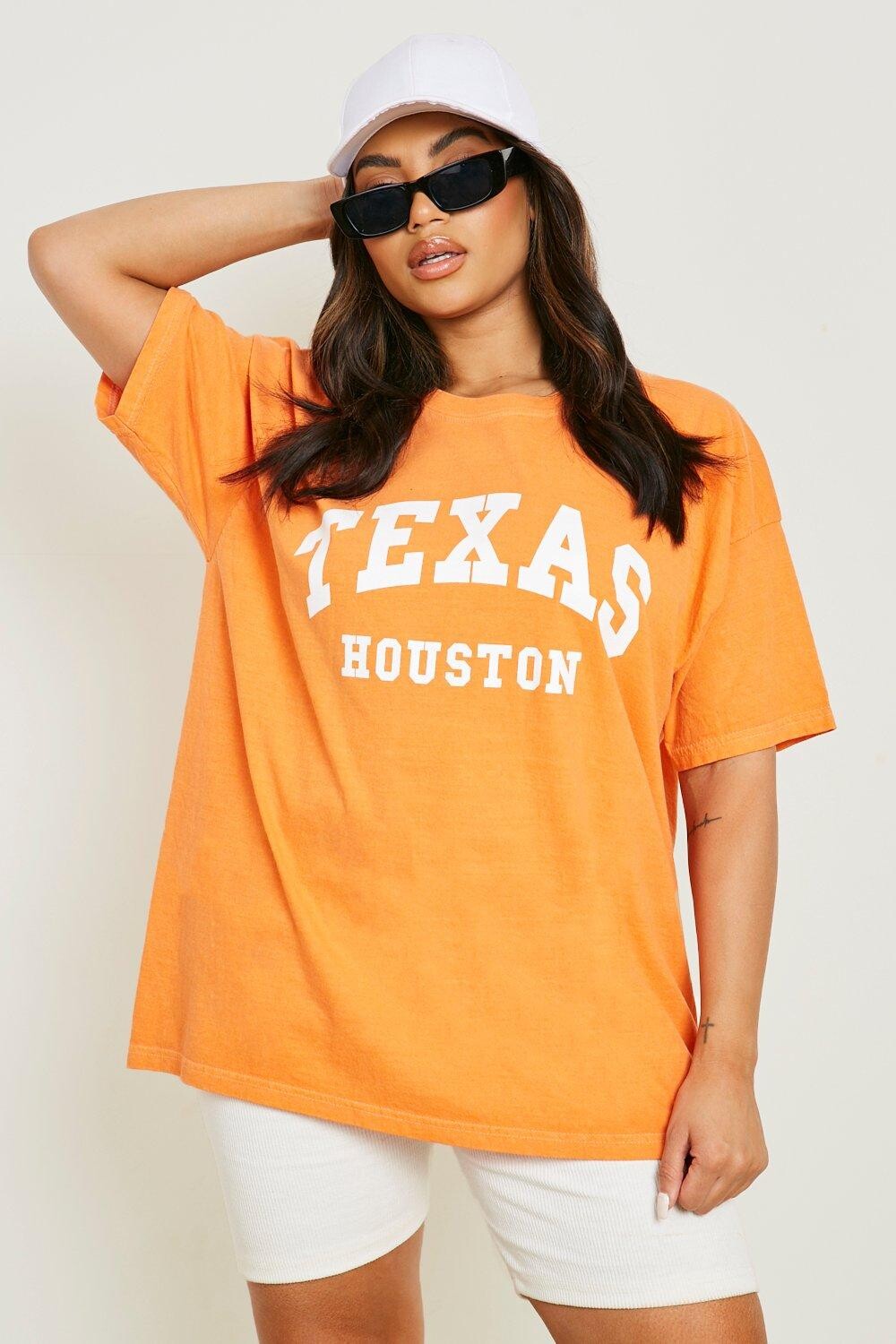 

Футболка plus neon texas overdye Boohoo, оранжевый