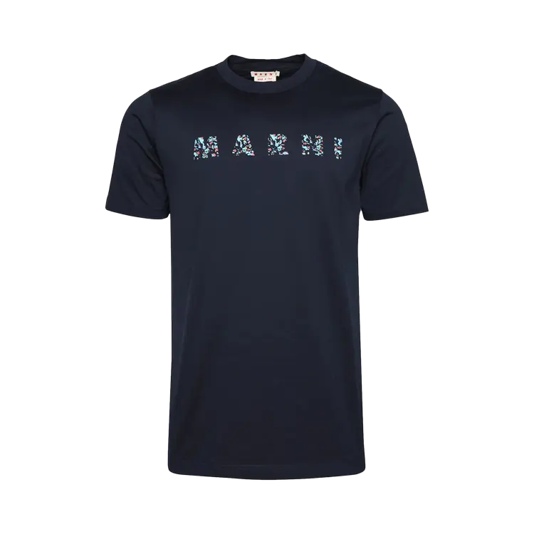 

Футболка Marni Floral Logo 'Blue/Black', синий