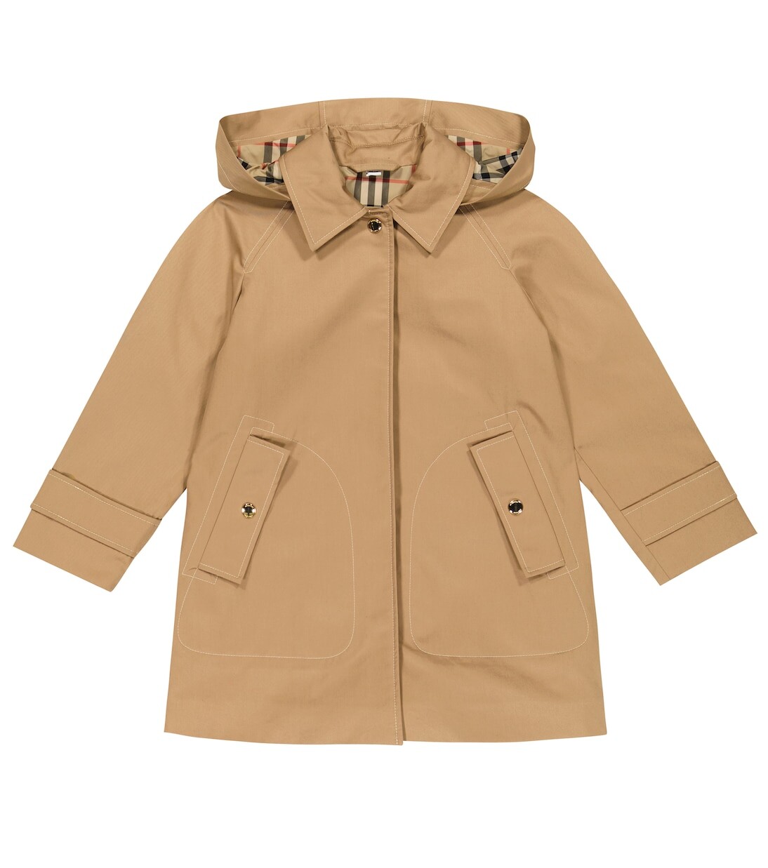 

Тренч из хлопка Burberry Kids, бежевый