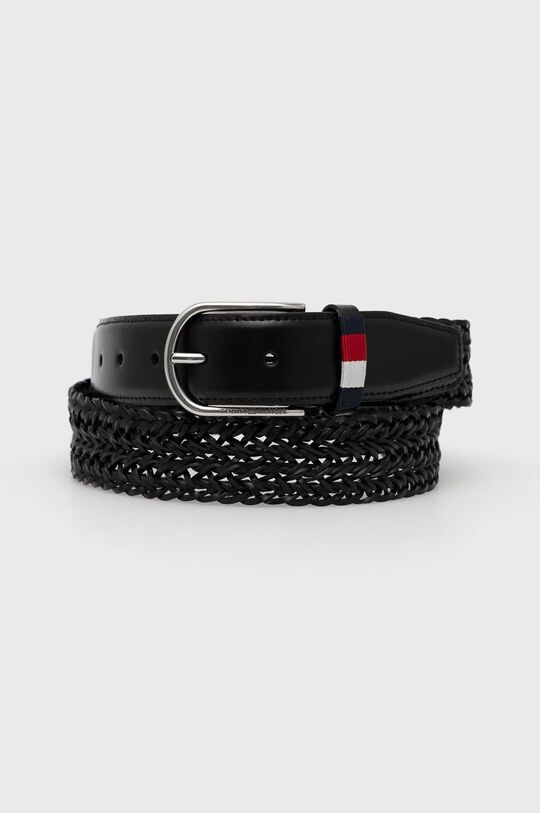 Кожаный ремень BUSINESS BRAIDED 3.5 Tommy Hilfiger, черный