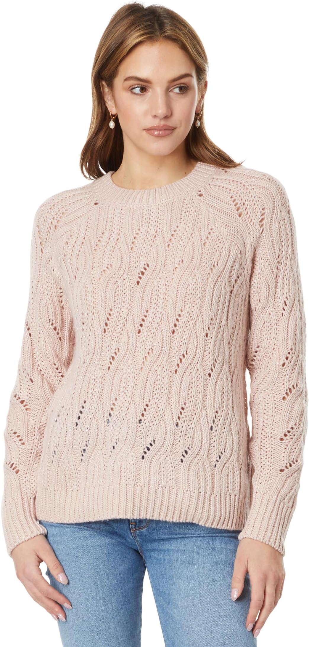 Блестящий пуловер с косой строчкой Lucky Brand, цвет Sepia Rose printio холст 30×30 sepia rose