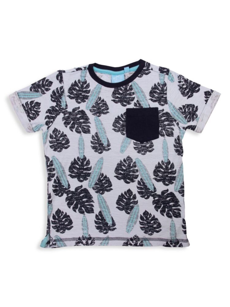 

Футболка Little Boy's Conrad Surfboard с пальмовым принтом Bear Camp, цвет Baby Blue