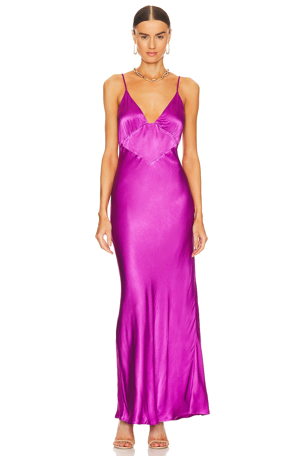 цена Платье Bardot x REVOLVE Wintour Midi Slip, цвет Purple Gold