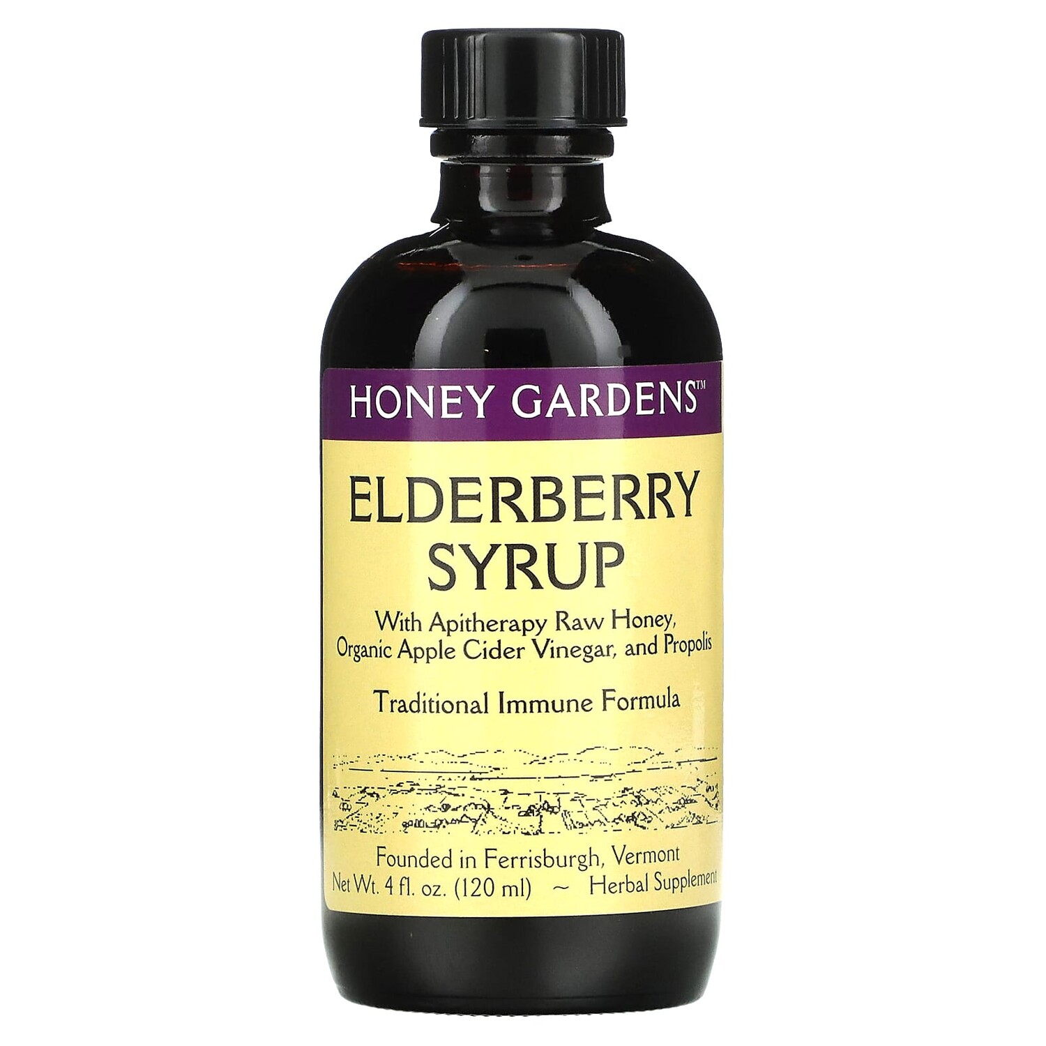 

Сироп из бузины с натуральным медом и прополисом, 120 мл, Honey Gardens