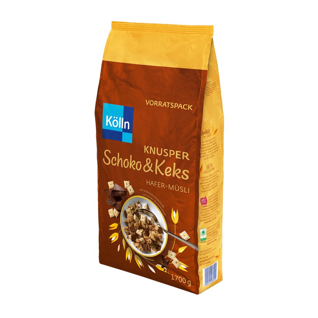 

Kölln Muesli Crunchy Chocolate & Biscuit большая упаковка, 4 x 1700 г