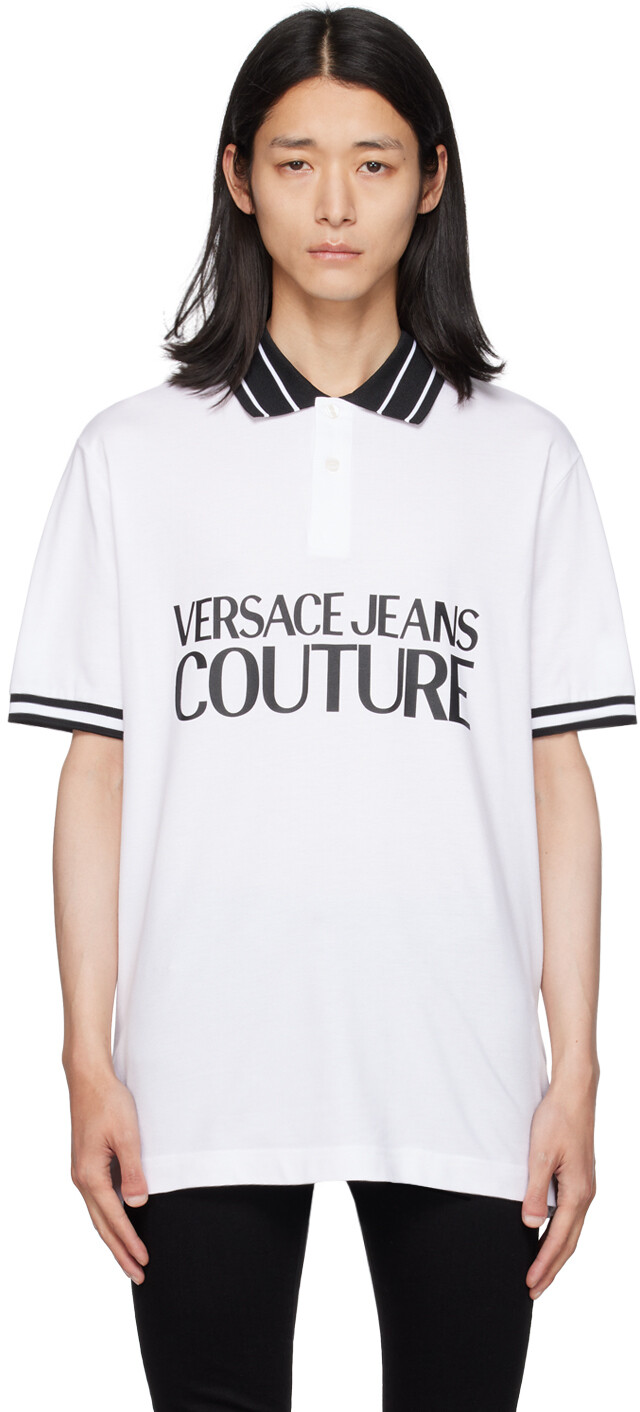 

Versace Jeans Couture Белая футболка-поло с принтом, Белый