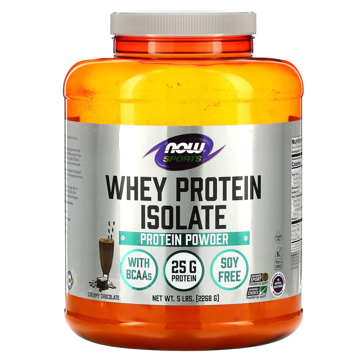 

Sports, изолят сывороточного протеина, со вкусом кремового шоколада, 2268 г (5 фунта), NOW Foods