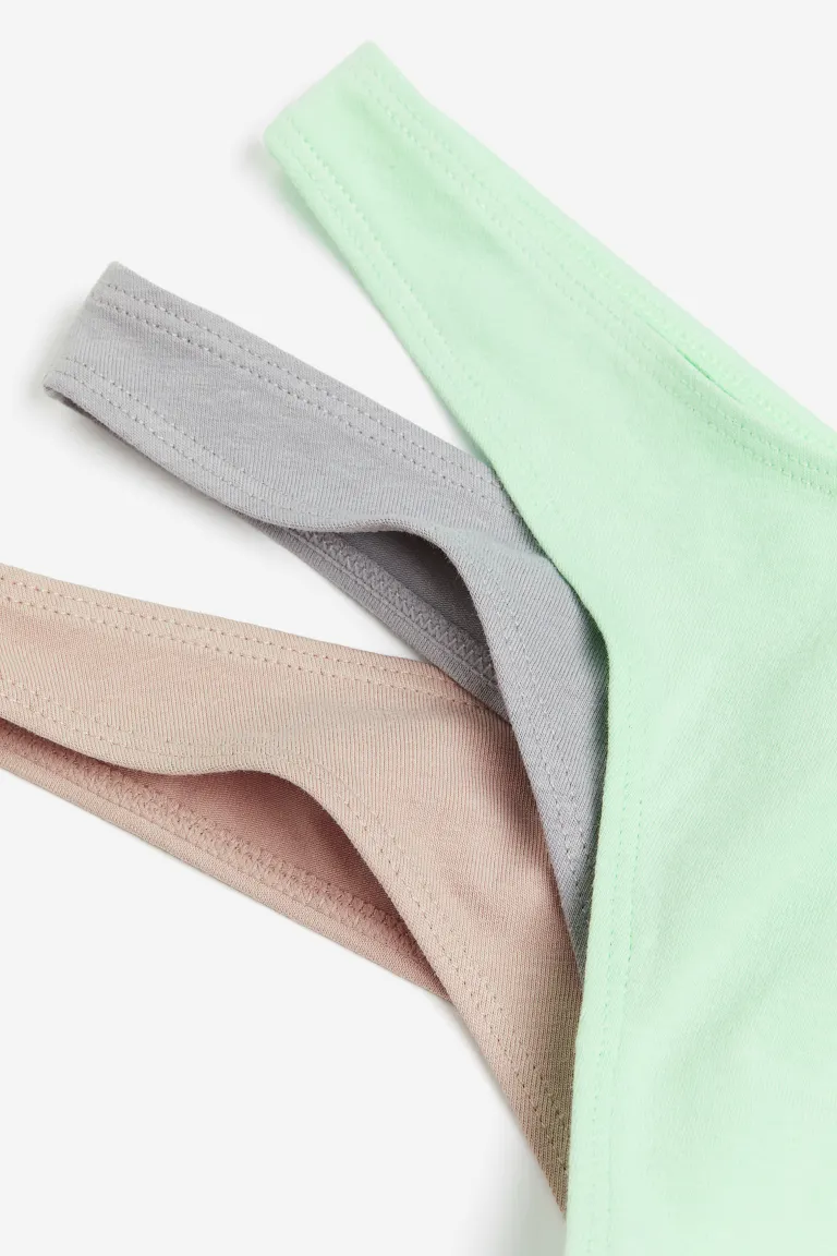 

Комплект бикини из 10 пар хлопковых стрингов H&M, зеленый